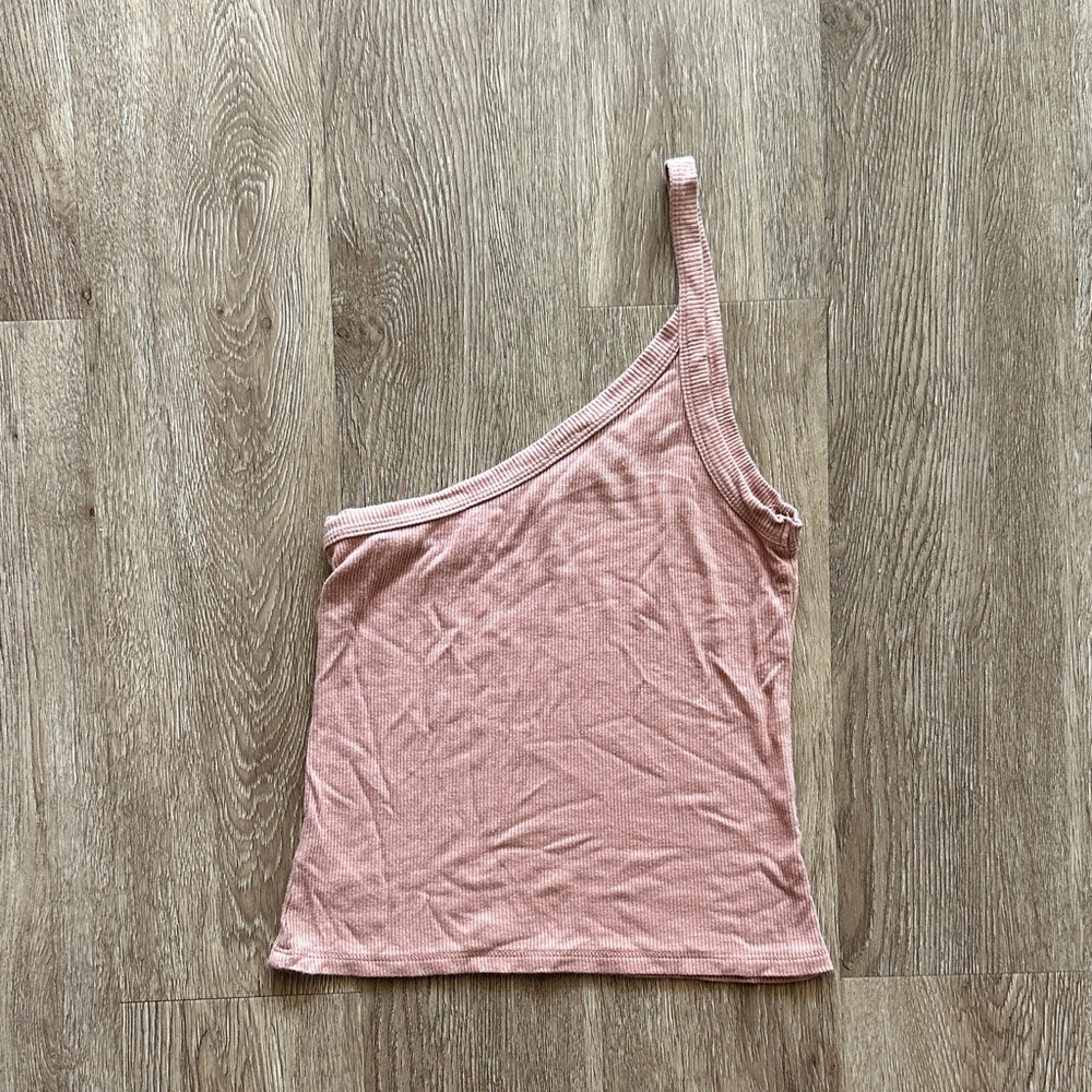 Free People Intimately One Shoulder Tank Top Dusty Rose Small Ribbed - Picture 3 of 3